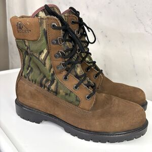 Rocky Boots Cornstalker suede Leather Hunting Mossy Oak Realtree sz 10 USA RB720